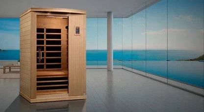 Golden Designs Ultra Low EMF 2-Person Dynamic "Venice Elite" FAR Infrared Sauna with Hemlock Wood | Model: DYN-6210-01 Elite