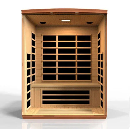 Golden Designs Ultra Low EMF 3-Person Dynamic "Lugano" FAR Infrared Sauna with Hemlock Wood | Model: DYN-6336-02 Elite