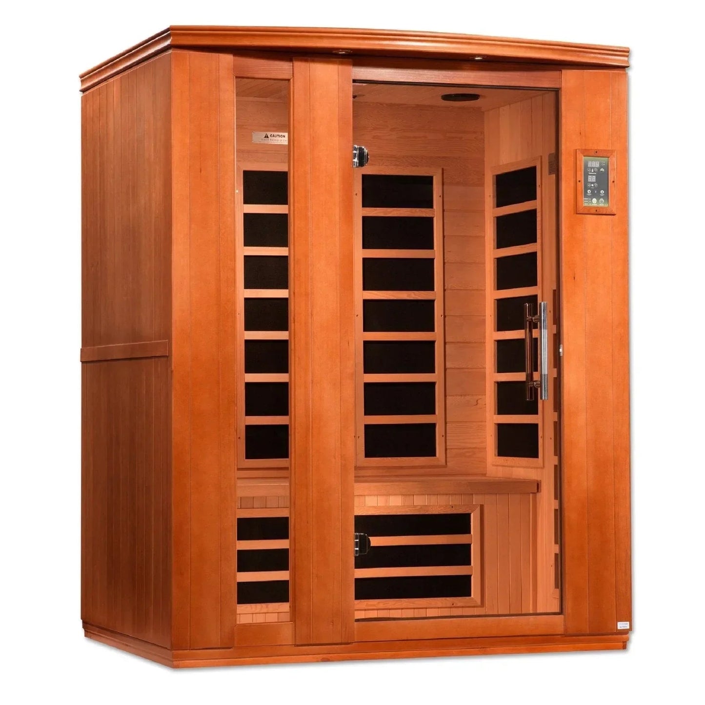 Golden Designs Ultra Low EMF 3-Person Dynamic "Lugano" FAR Infrared Sauna with Hemlock Wood | Model: DYN-6336-02 Elite