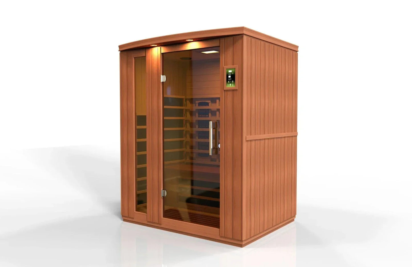 Golden Designs Near Zero EMF 3-Person Dynamic Full Spectrum "Lugano" FAR Infrared Sauna with Hemlock Wood | Model: DYN-6336-03 FS