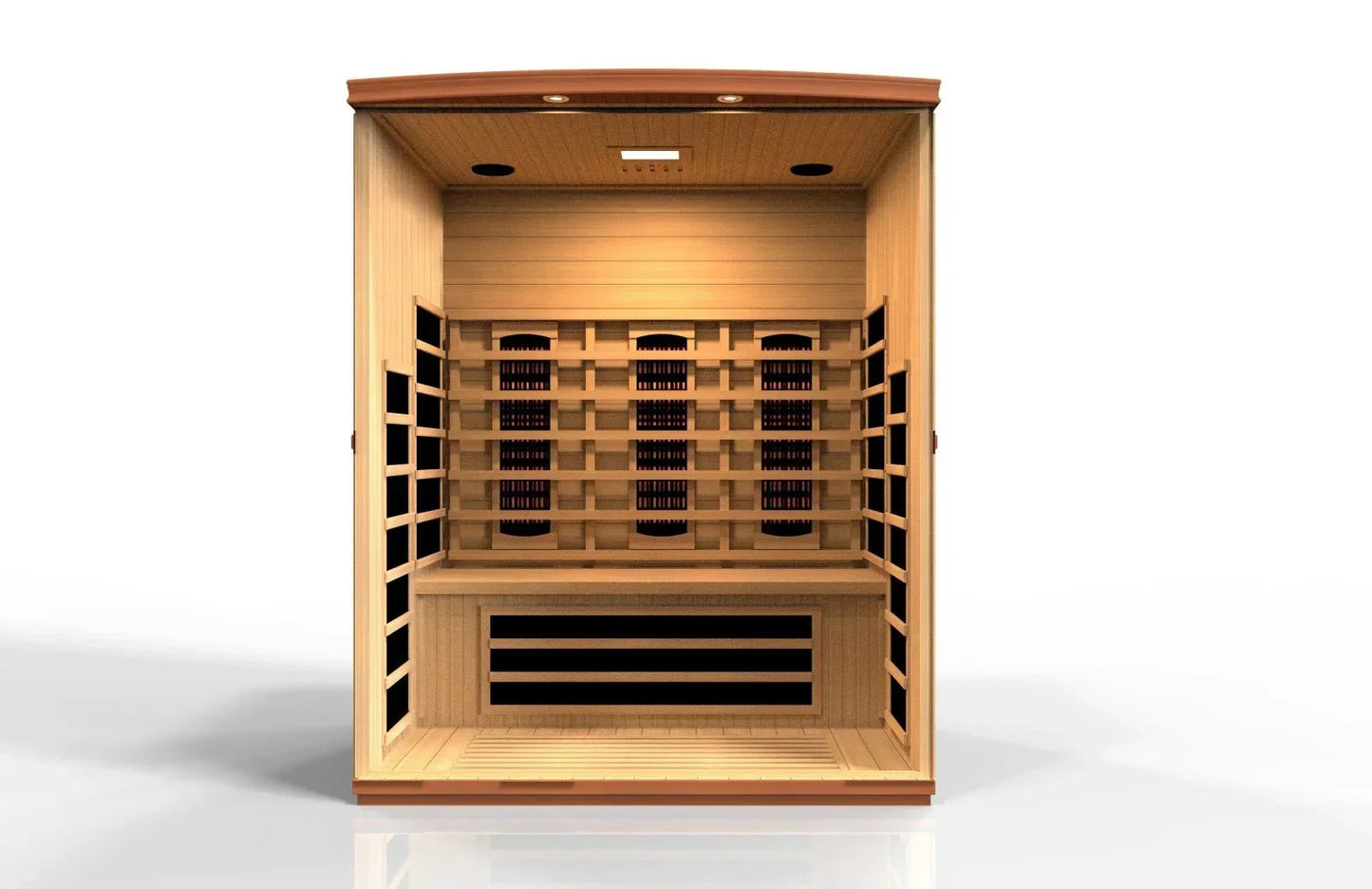 Golden Designs Near Zero EMF 3-Person Dynamic Full Spectrum "Lugano" FAR Infrared Sauna with Hemlock Wood | Model: DYN-6336-03 FS