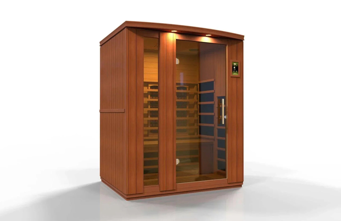 Golden Designs Near Zero EMF 3-Person Dynamic Full Spectrum "Lugano" FAR Infrared Sauna with Hemlock Wood | Model: DYN-6336-03 FS