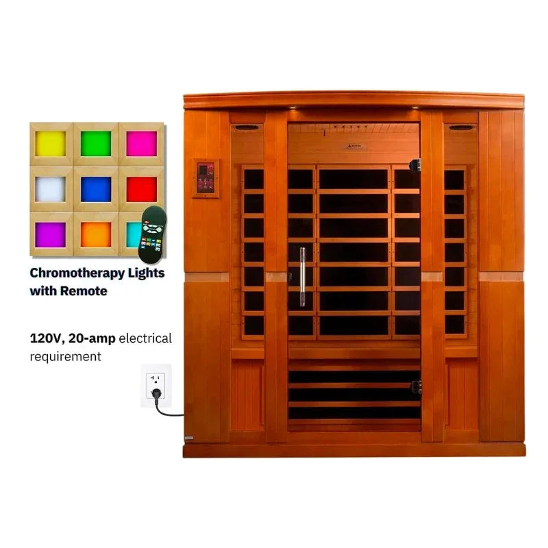 Golden Design "Bergamo Elite" Dynamic Ultra Low EMF Infrared Sauna 4-Person w/ Hemlock Wood | Model: DYN-6440-01 Elite