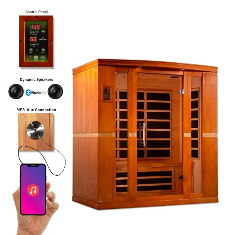 Golden Design "Bergamo Elite" Dynamic Ultra Low EMF Infrared Sauna 4-Person w/ Hemlock Wood | Model: DYN-6440-01 Elite
