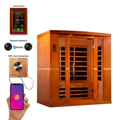 Golden Design "Bergamo Elite" Dynamic Ultra Low EMF Infrared Sauna 4-Person w/ Hemlock Wood | Model: DYN-6440-01 Elite