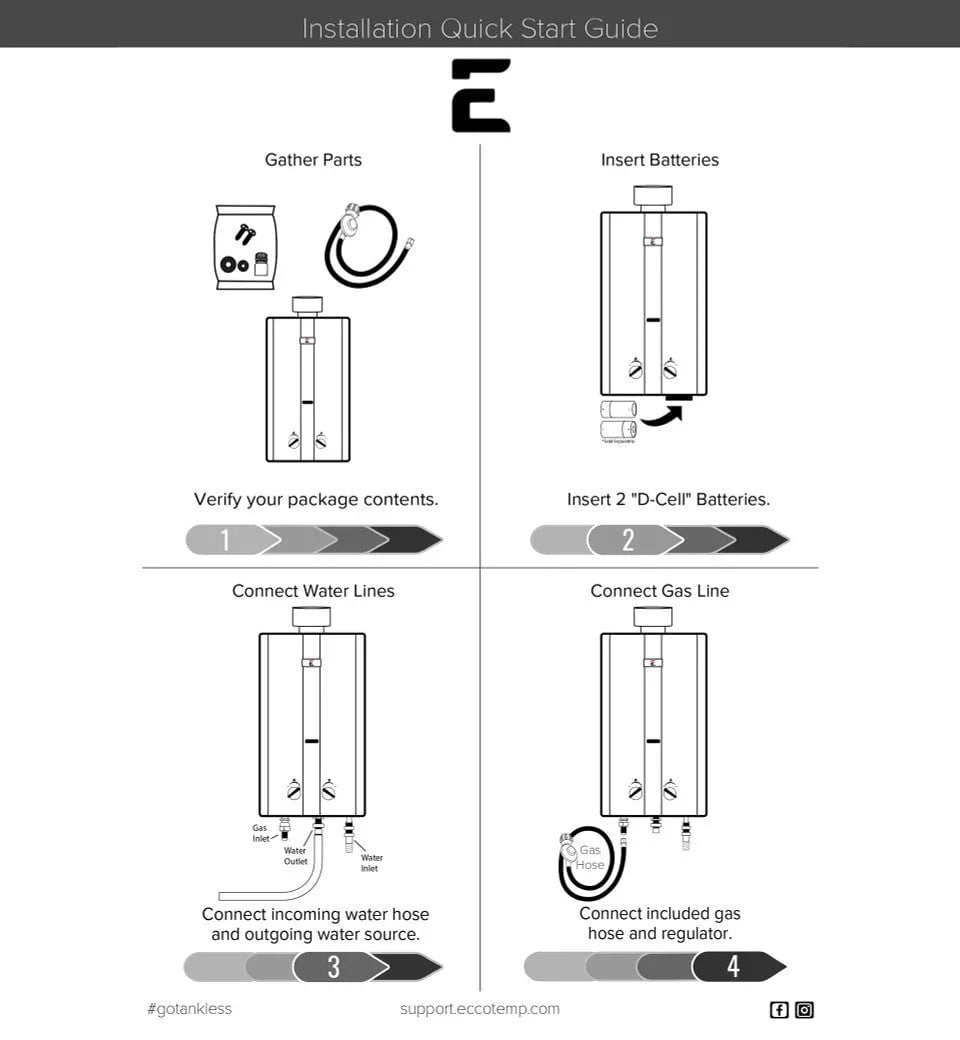Eccotemp L10 3.0 GPM Portable Outdoor Tankless Water Heater