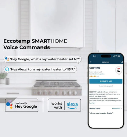 Eccotemp Smart Home 2.5 Gallon Electric Mini Tank Water Heater with Voice Commands