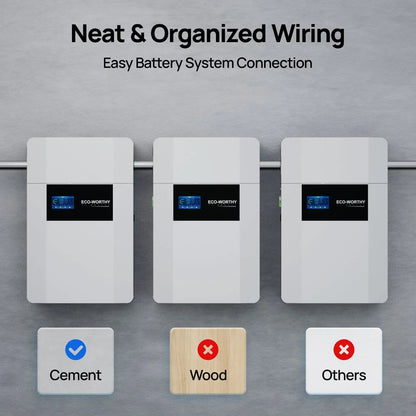 Eco-Worthy 48V 100AH Wall-Mount Lithium Battery LiFePO4 | -4℉ Charge Available | Bluetooth & WiFi | 10 Years Warranty
