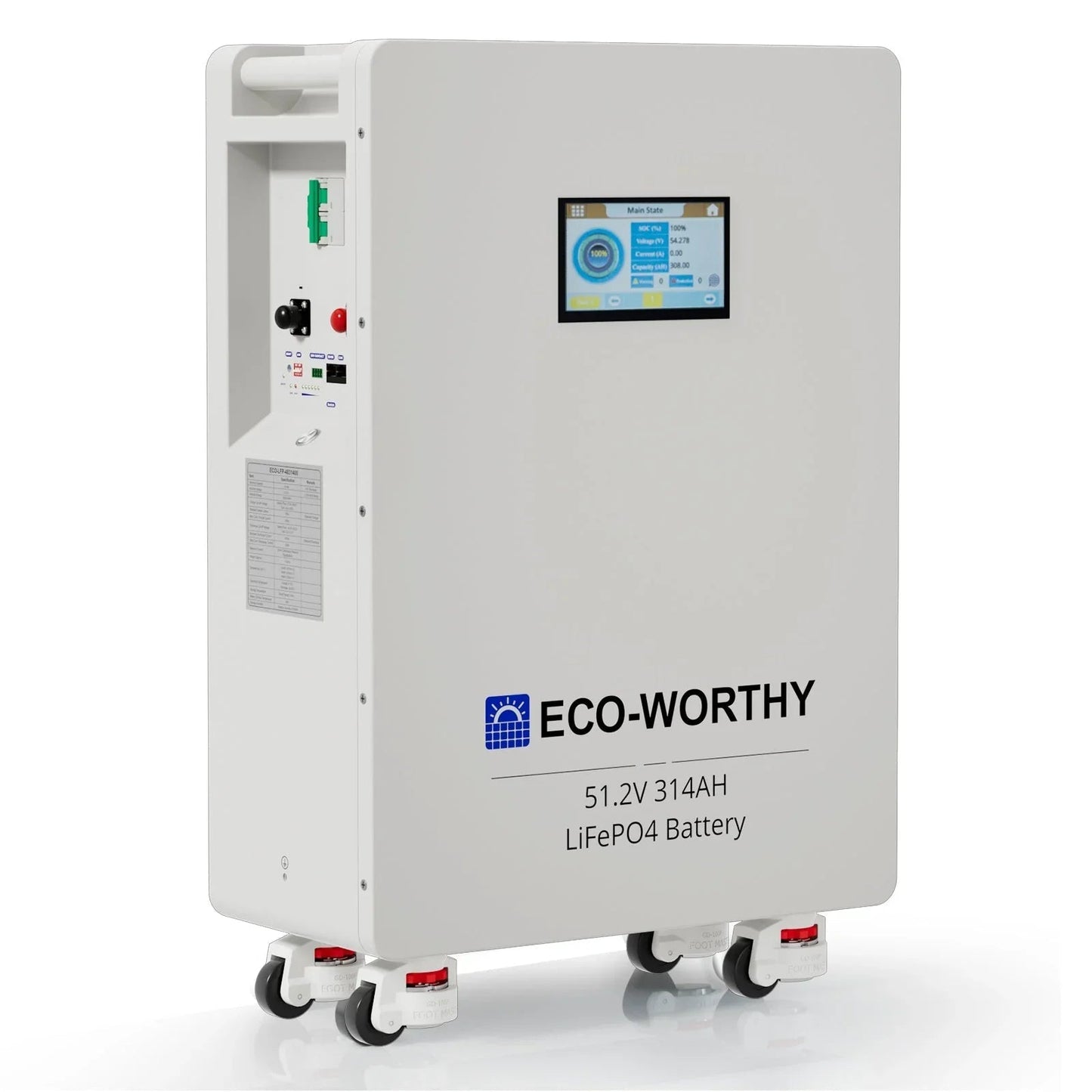 ECO-WORTHY 51.2V 314Ah LiFePO4 Battery | Solar Battery Backup for home