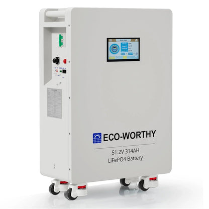 ECO-WORTHY 51.2V 314Ah LiFePO4 Battery | Solar Battery Backup for home