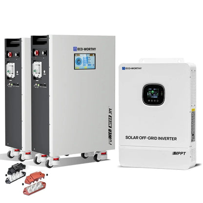 Eco-Worthy 10kW Home Backup Solar Power Bundle | PowerMega 314 51.2V 314Ah Battery and 48V 10000w Off Grid Inverter