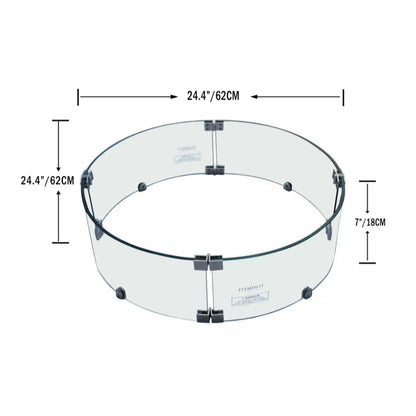 Elementi Fire Table Wind Screen for Metropolis, Columbia, Boulder and Manchester