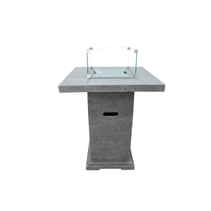 Elementi Montreal Square Concrete Liquid Propane Fire Pit OFG221