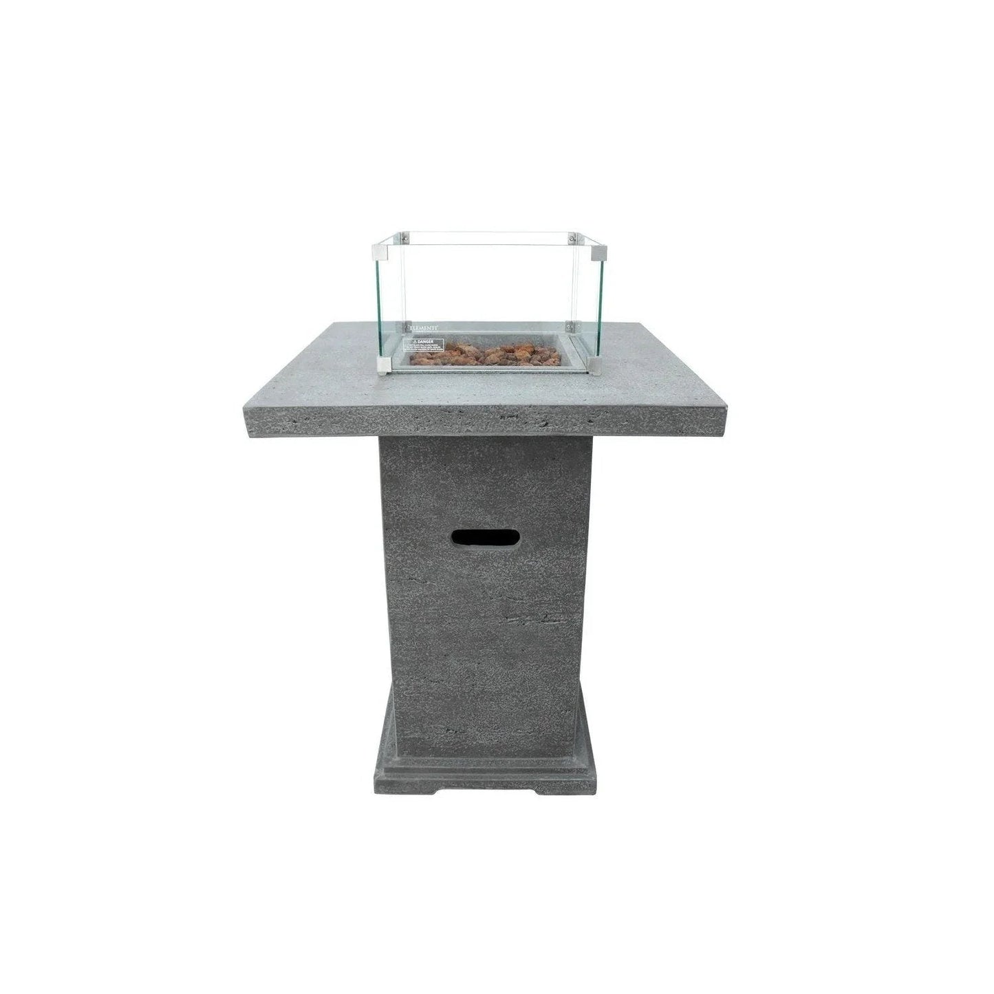 Elementi Montreal Square Concrete Liquid Propane Fire Pit OFG221