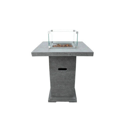 Elementi Montreal Square Concrete Liquid Propane Fire Pit OFG221