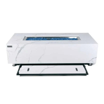 Elementi Plus Carrara Marble Pocelain Fire Table OFP121BW