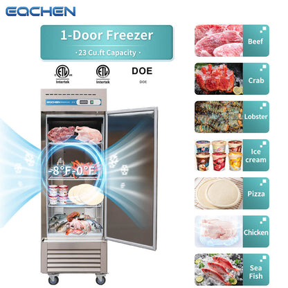EQCHEN 27 Inch 1 Door Commercial Freezer