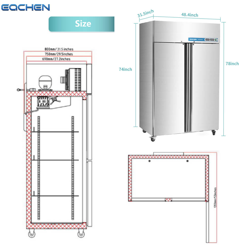 2 Door Commercial Refrigerator and Freezer