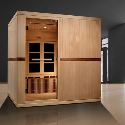 Golden Design Ultra Low EMF 8-Person Dynamic "Catalonia" Infrared Sauna with Hemlock Wood | Model: GDI-6880-02 Elite
