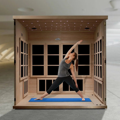 Golden Design Ultra Low EMF 8-Person Dynamic "Catalonia" Infrared Sauna with Hemlock Wood | Model: GDI-6880-02 Elite