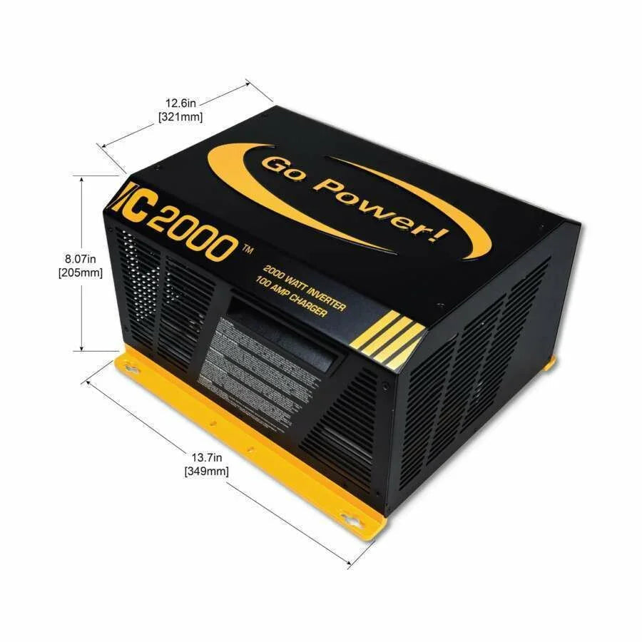 Go Power! 2000W Pure Sine Wave Inverter/Charger - GP-IC-2000-12-PKG