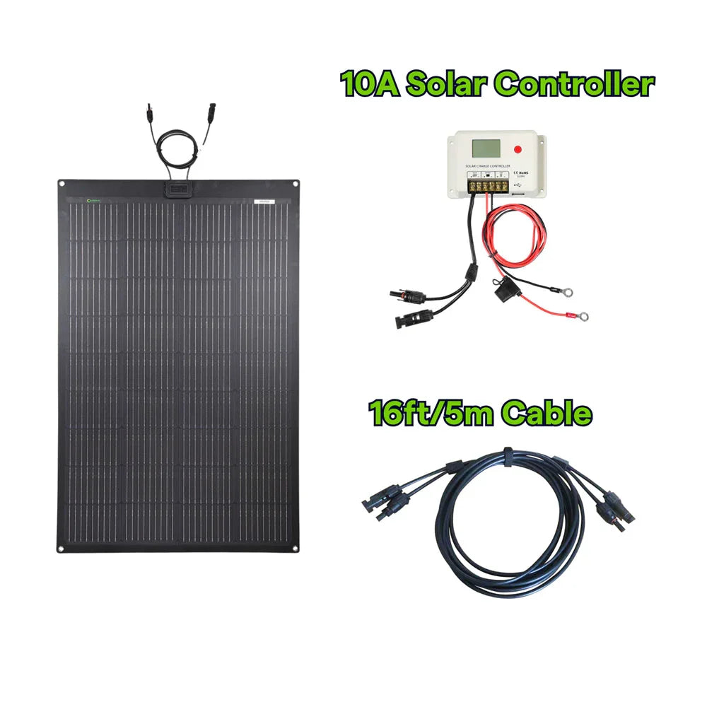 Lensun 150W 12V Black Flexible Solar Panel