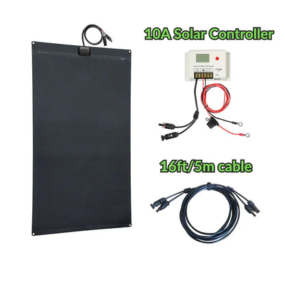 Lensun 130W Full Black Flexible Solar Panel, 25.8% Back Contact Solar Cell