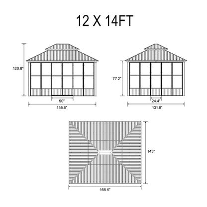 Alora Luxury Heavy-Duty Hardtop Sunroom With Aluminum Frame And LED Lights (SAK79102)