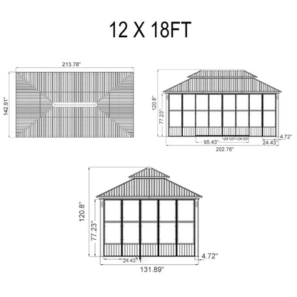 Alora Luxury Heavy-Duty Hardtop Sunroom With Aluminum Frame And LED Lights (SAK79102)