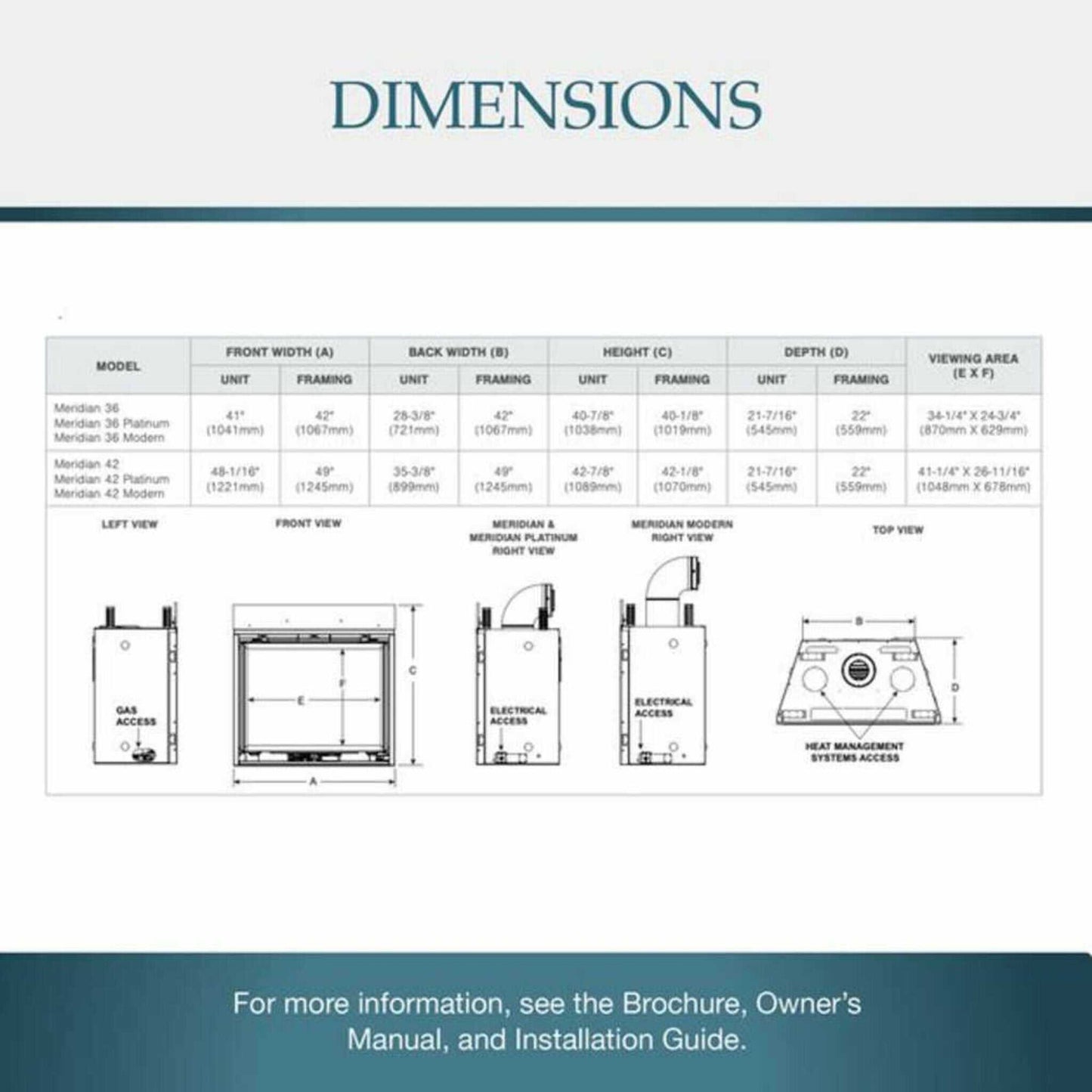 Majestic Meridian 42" Platinum Natural Gas Fireplace [MER42PN] (SAK51823)
