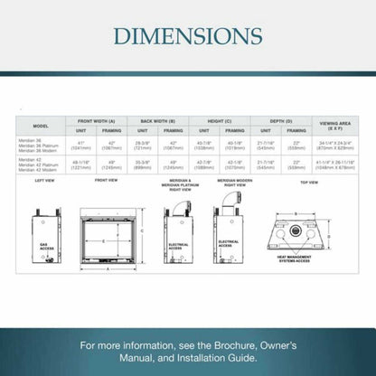 Majestic Meridian 42" Platinum Natural Gas Fireplace [MER42PN] (SAK51823)
