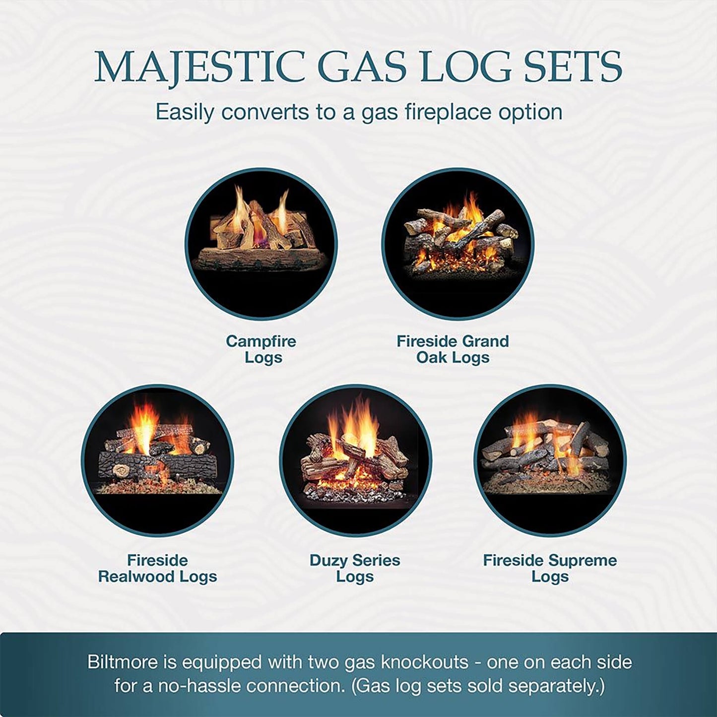 Majestic Biltmore 50" Herringbone Pattern Open Wood-Burning Fireplace [SB100HB] (SAK62529)