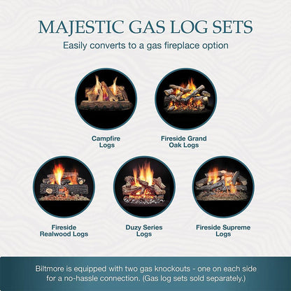 Majestic Biltmore 36" Herringbone Pattern Open Wood-Burning Fireplace [SB60HB] (SAK62147)
