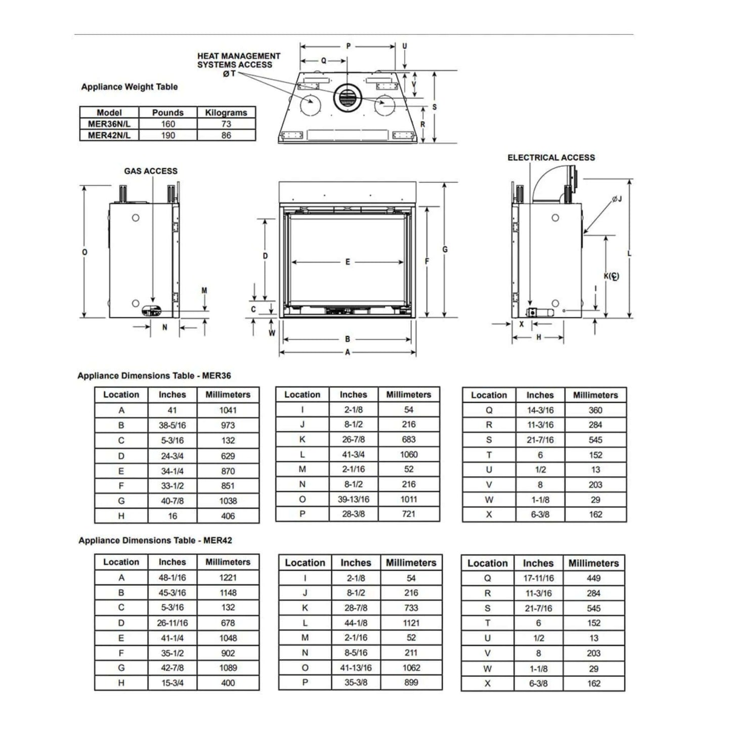 Majestic Meridian 42" Natural Gas Fireplace [MER42N] (SAK43895)