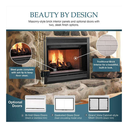 Majestic Sovereign 42" Black Wood Burning Fireplace [SA42R/C] (SAK59347)