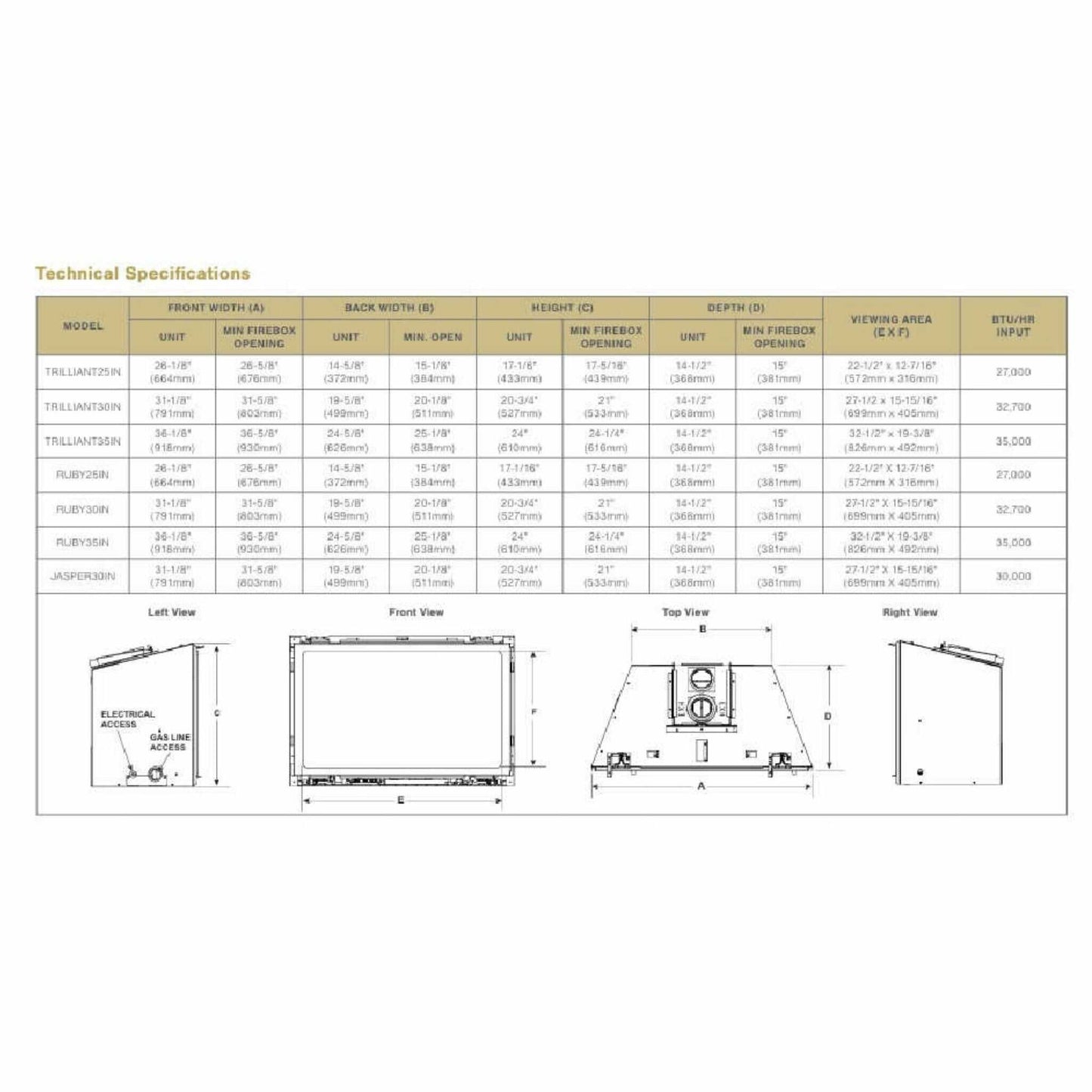 Majestic Trilliant 25" Direct Vent Gas Fireplace Insert [TRILLIANT25IN] (SAK95713)