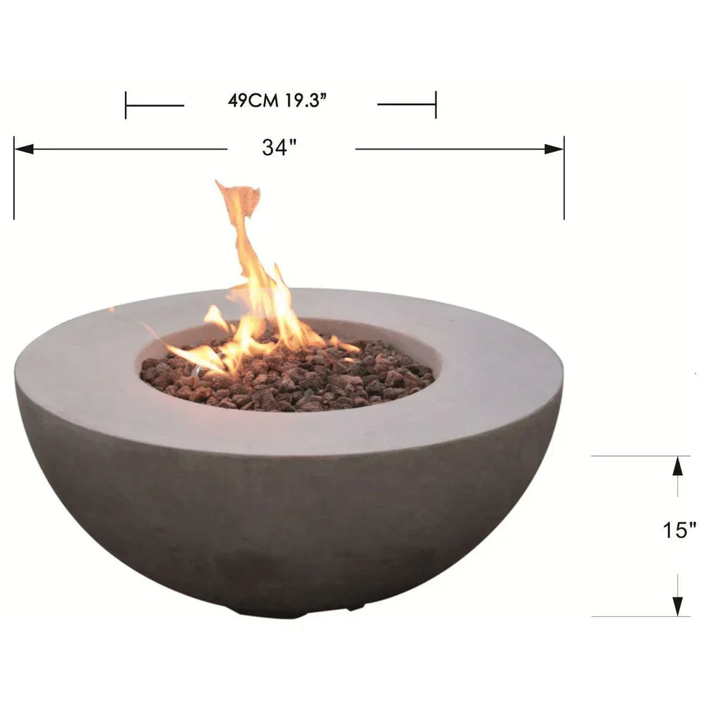 Elementi Modeno - Roca Round Concrete Fire Pit Table