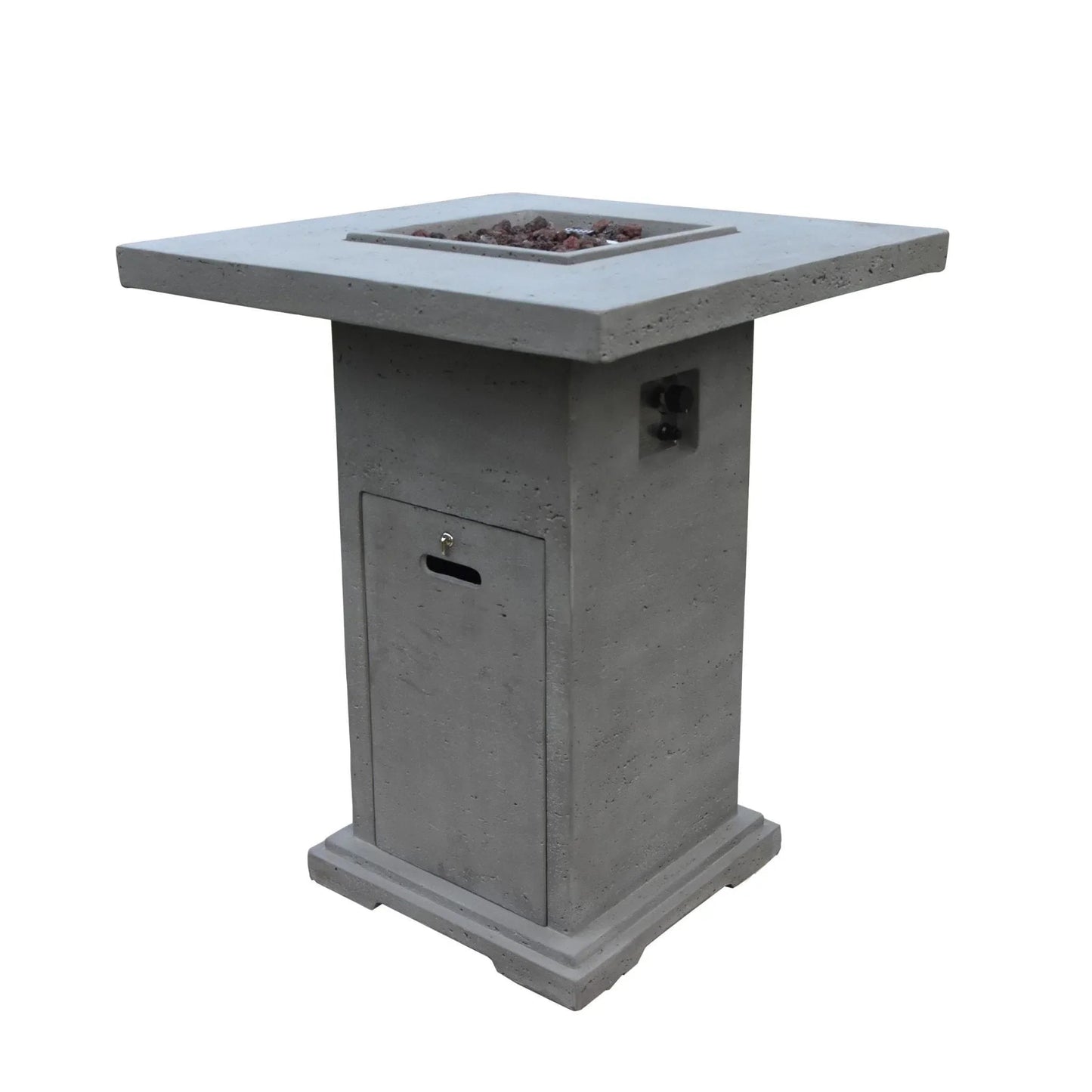 Elementi Montreal Square Concrete Liquid Propane Fire Pit OFG221