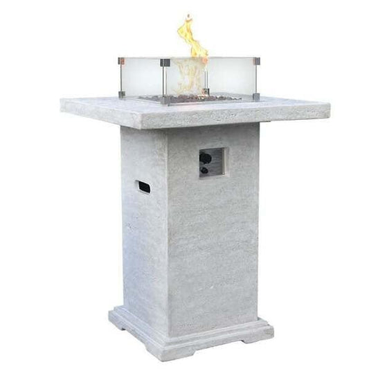 Elementi Montreal Square Concrete Liquid Propane Fire Pit OFG221