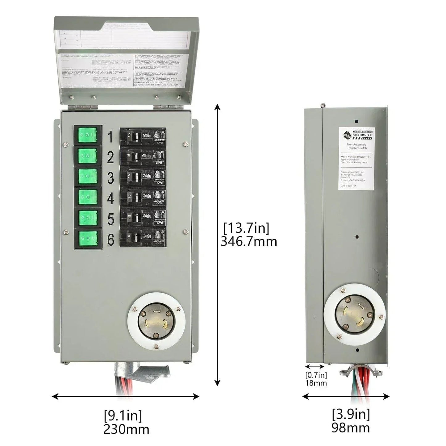Nature's Generator Lithium 1800 Solar Generator and Transfer Switch