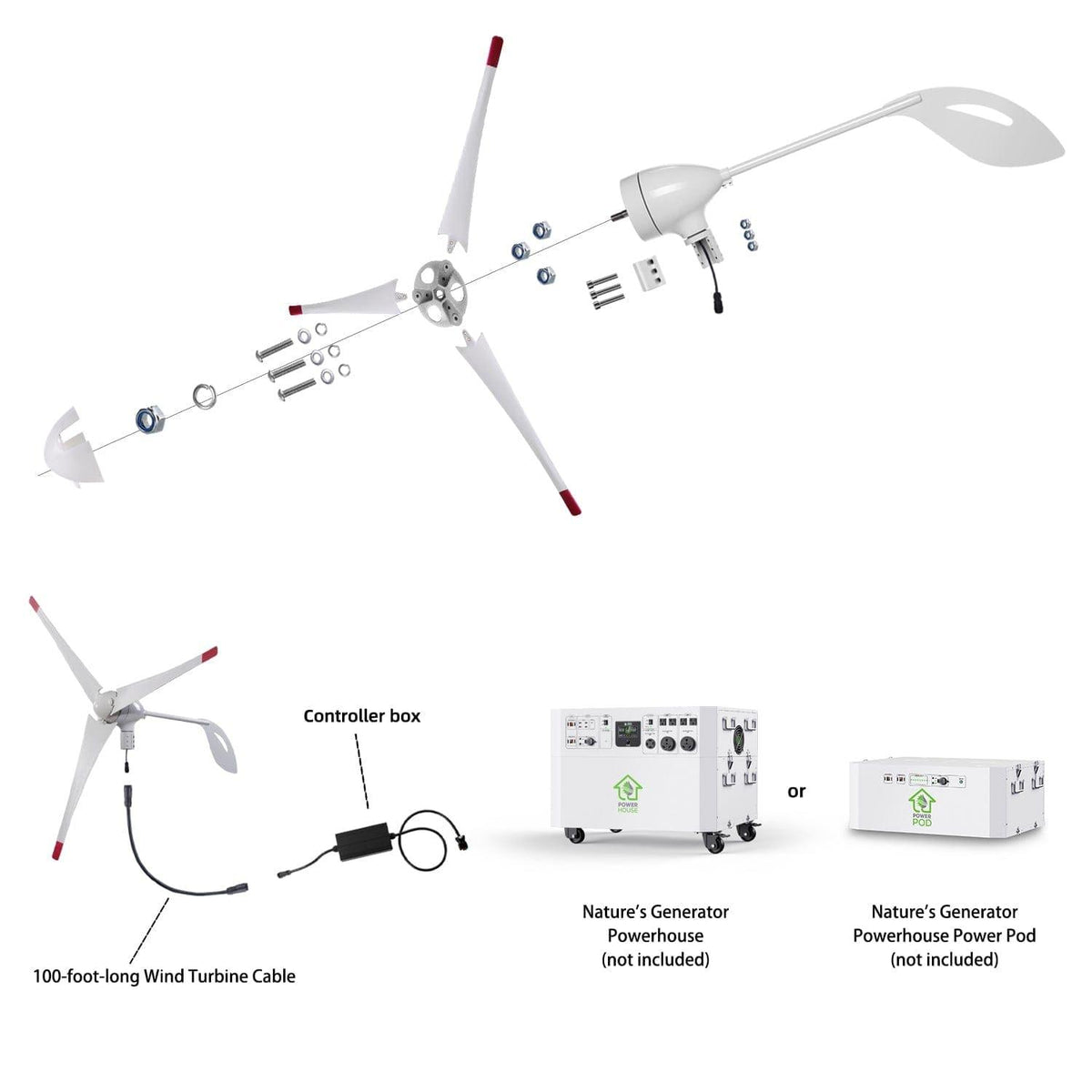 Nature's Generator Powerhouse Gen 2 Solar and Wind Generator