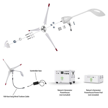 Nature's Generator Powerhouse Gen 2 Solar and Wind Generator