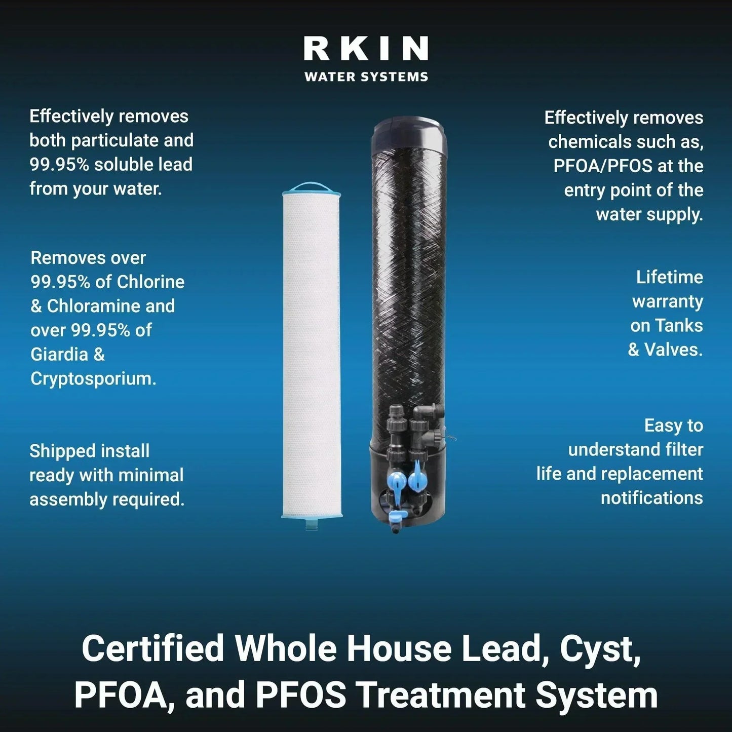 RKIN - OP1L Certified Whole House Lead Water Filter System