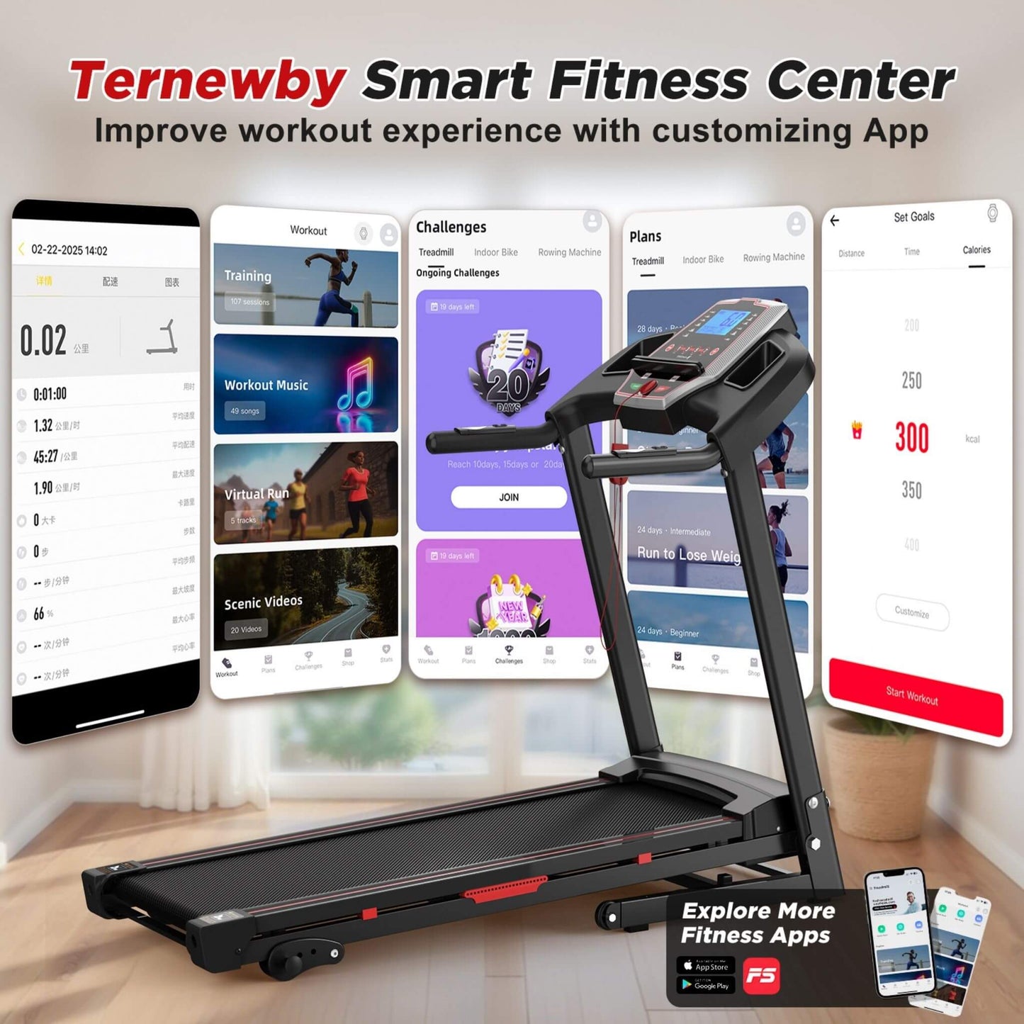 Rovix Portable 3.5HP Space Saving Folding Treadmill W/ Incline & 12 Preset Programs (SAK29735)
