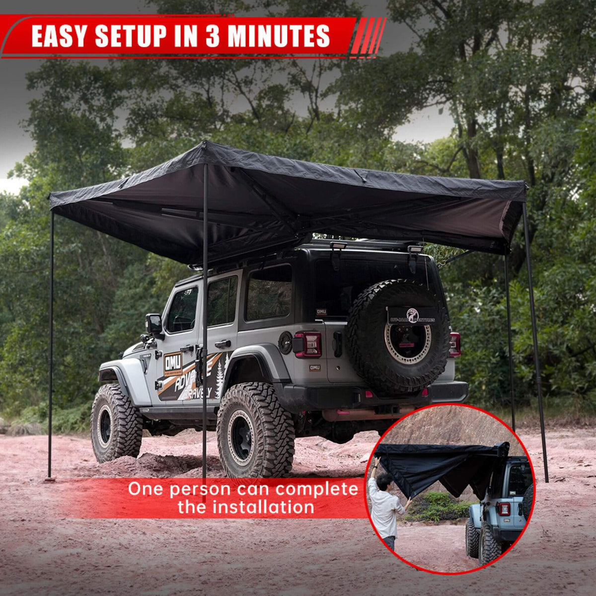 Horizon Premium All-Weather Top Only Multi-Functional 270 Degree Outdoor Awning House Tent (SAK24839)