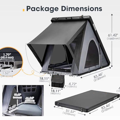 Apex Premium Lightweight Hard Shell Rooftop Tent With LED Strip And Memory Foam (SAK51780)