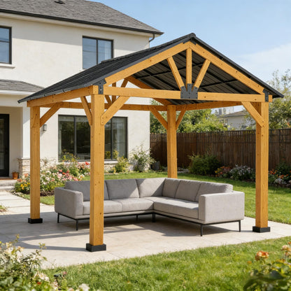 [09X11FT] Premium Outdoor Hardtop Patio Backyard Gazebo (SAK86341)