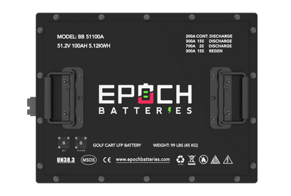 Epoch Batteries 48V 105Ah - LiMax Series - Lithium (LiFePO4) Golf Cart Battery - Complete Kit