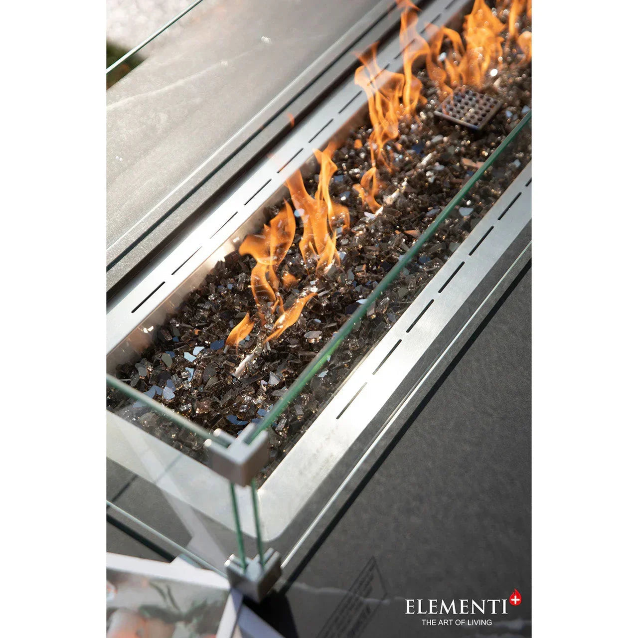 Elementi Plus - Varna Marble Porcelain Fire Table 60"